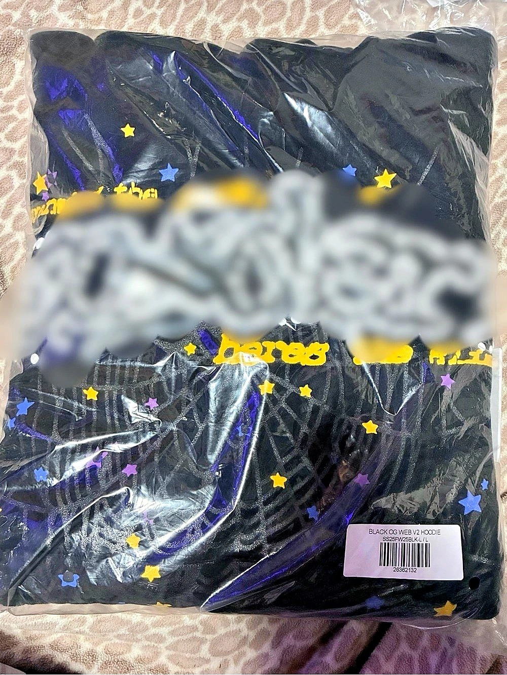 Sp5der Black OG Web V2 Hoodie Black & Purple